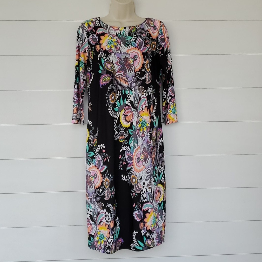 BOB MACKIE Dress Size S Black & Floral